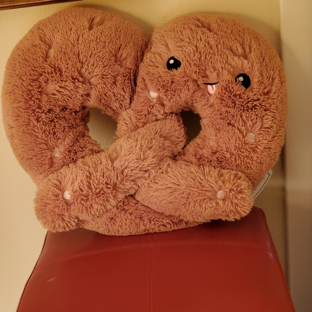 Squishable Comfort Food Brown Pretzel Smiley Face Plush